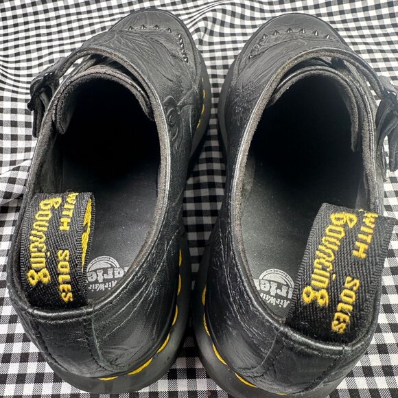 Dr Martens Ramsey II Embossed Floral Studded Creeper Monk Shoe Women's 5 - Picture 3 of 6